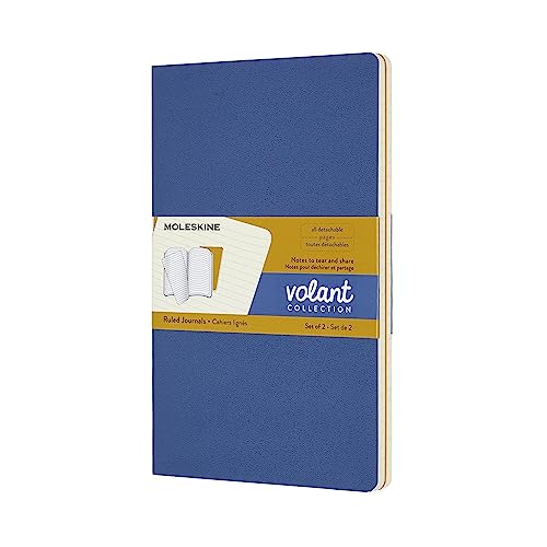 Stock image for Volant Journals Large Ruled Forget Me Not Blue and Amber Yellow for sale by PBShop.store UK