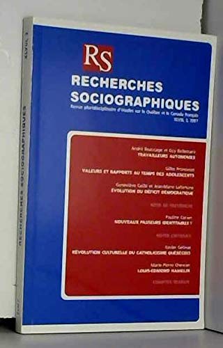 Stock image for Recherches Sociographiques: Revue pluridisciolinaire d'etudes sur le Quebec et le Canada francais - XLVIII, 3, 2007 for sale by Bay Used Books