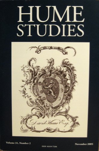 Beispielbild fr Hume Studies (Volume 3, Number 2) zum Verkauf von Better World Books
