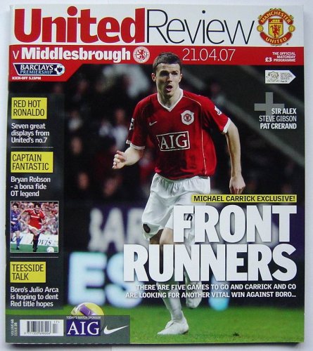 Beispielbild fr United Review 21 April 2007 Man Utd. V Middlesbrough zum Verkauf von medimops