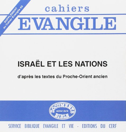 Imagen de archivo de Supplement aux cahiers evangile n 69 : Isral et les nations a la venta por medimops