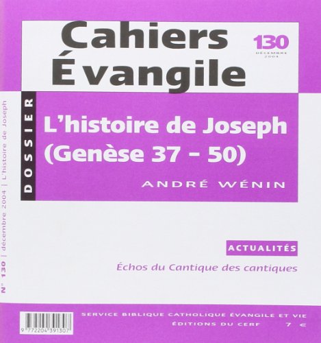 Beispielbild fr L histoire de joseph (ce 130) zum Verkauf von medimops