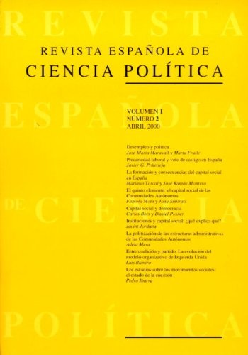 Imagen de archivo de Revista Espaola de Ciencia Poltica Volumen I, Nmero 2, Abril 2000 a la venta por Hamelyn