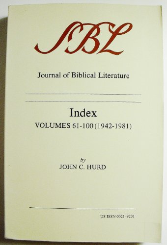 Beispielbild fr Journal of Biblical Literature Index Volumes 61-100(1942-1981) zum Verkauf von Peace of Mind Bookstore