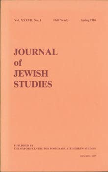 Beispielbild fr Journal of Jewish Studies XXXIV, No. 2 (Autumn 1983). zum Verkauf von Wittenborn Art Books