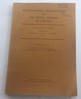 Beispielbild fr PHILOSOPHICAL TRANSACTIONS OF THE ROYAL SOCIETY. zum Verkauf von Cambridge Rare Books