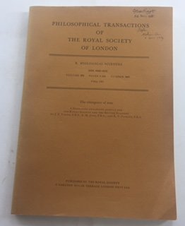 Stock image for PHILOSOPHICAL TRANSACTIONS OF THE ROYAL SOCIETY : ENVIRONMENTAL GEOCHEMISTRY AND HEALTH. for sale by Cambridge Rare Books