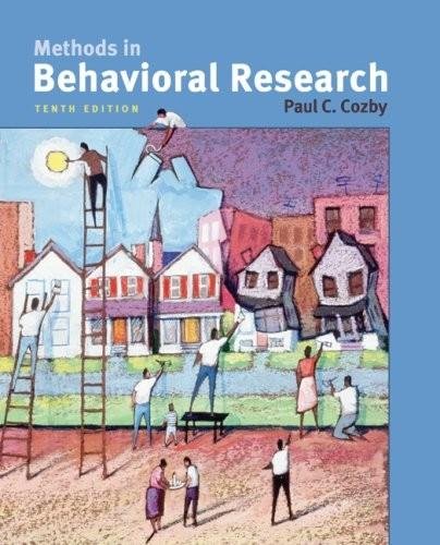 Beispielbild fr Methods in Behavioral Research (10th, Tenth Edition) - By Paul C. Cozby [Book Only] zum Verkauf von ThriftBooks-Atlanta