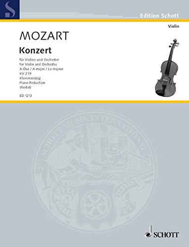 Beispielbild fr Concerto A majeur: KV 219. violin and orchestra. Rduction pour piano avec partie soliste. zum Verkauf von GF Books, Inc.