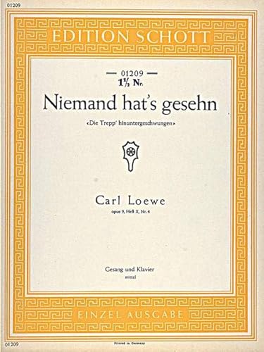 9780001087002: Niemand hat's gesehn: "Die Trepp' hinuntergeschwungen". op. 9. medium voice and piano. moyenne.: Numro X Nr. 4