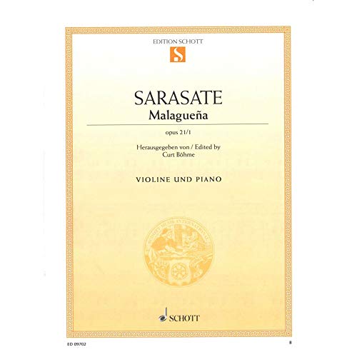 9780001092136: Malaguea: op. 21/1. violin and piano.