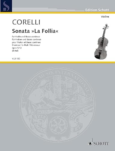 Beispielbild fr Sonate "La Follia": Edited from the first edition. op. 5/12. violin and basso continuo. Partition et parties. zum Verkauf von WorldofBooks