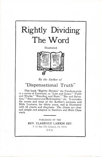 Imagen de archivo de Rightly Dividing the Word a la venta por SecondSale