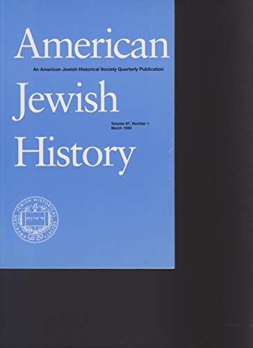 Imagen de archivo de American Jewish History (Volume 87 Number 1) a la venta por Best and Fastest Books