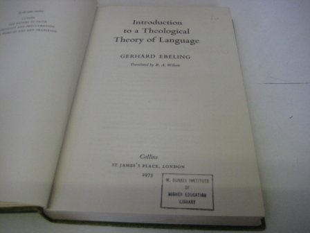 Introduction to a Theological Theory of Language