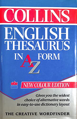 Stock image for Collins English Thesaurus in A-Z Form for sale by AwesomeBooks