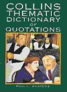 Beispielbild fr Collins Thematic Dictionary of Quotations zum Verkauf von WorldofBooks