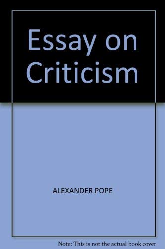 9780004603209: Essay on Criticism