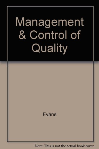9780005987728: Management & Control of Quality