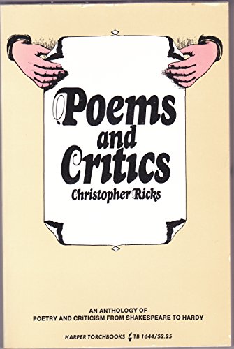 9780006330615: Poems and critics: An anthology of poetry and criticism from Shakespeare to Hardy;
