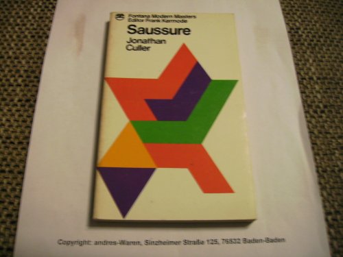 9780006337430: Saussure (Modern Masters)