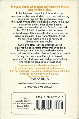 Beispielbild fr Say it One Time for the Broken Hearted: Country Side of Southern Soul zum Verkauf von WorldofBooks