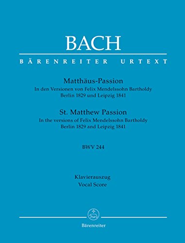 9780006502364: Bach-Mendelssohn: St Matthew Passion, BWV 244 (Vocal Score)