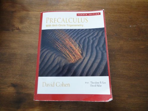 9780007065462: Precalculus : With Unit-Circle Trigonometry- Text Only by David Cohen (2006-08-01)