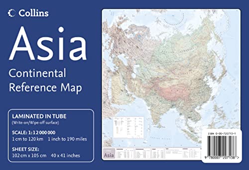 9780007207138: **ASIA / ASIE A PLAT PLASTIFIE 102 CM X 105 CM (CONTINENTAL MAP)