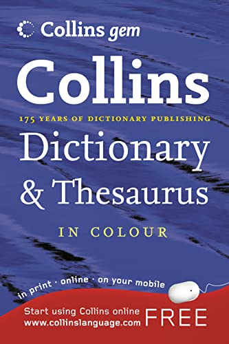 Stock image for Collins Gem ? Dictionary and Thesaurus [Paperback] for sale by Re-Read Ltd