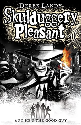 Skulduggery Pleasant, Playing with Fire, The Faceless Ones, Dark Days, Mortal Coil, Death Bringer, Kingdom of the Wicked, Last Stand of Dead Men, The Dying of the Light. Signed UK first editions, first printings of the first 9 books in the Skulduggery Pleasant series. Four books are also lined, 2 are doodled and 3 promotional postcards (2 signed) are included - Landy, Derek