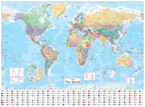 9780007326877: Collins World Wall Paper Map