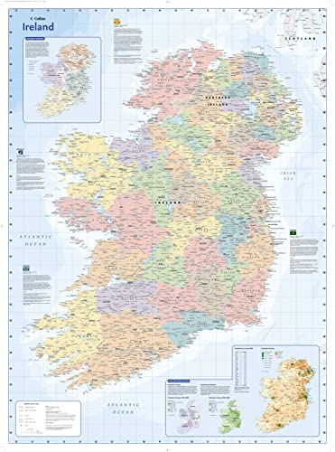 9780007338245: Ireland Wall Map: Laminated, rolled