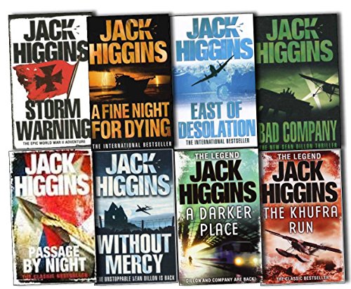 Stock image for Jack Higgins Sean Dillon 8 Books Collection Pack Set (Darker Place, Khufra Run, East of Desolation, A Fine Night For Dying, Without Mercy, Bad Company, Passage By Night, Storm Warning) for sale by Goldstone Books