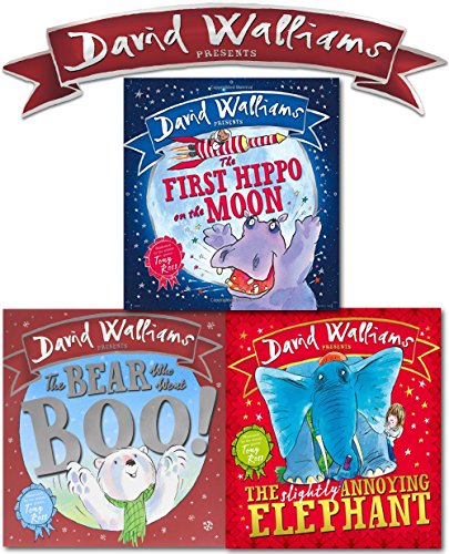 Imagen de archivo de David Walliams X 3 Picture Book Set (The First Hippo on the Moon, The Bear Who Went Boo, The Slightly Annoying Elephant) a la venta por Revaluation Books