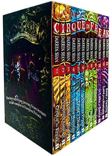Stock image for The Saga of Darren Shan Pack, 12 books, RRP 71.88 (Allies of Night,Cirque du Freak,Hunters of Dusk,Killers of Dawn,Lake of Souls,Lord of Shadows,Sons of Destiny,Vampire Prince,Vampires Assistant,Trials of Death,Tunnels of Blood,Vampire Mountain). for sale by Goodwill Industries