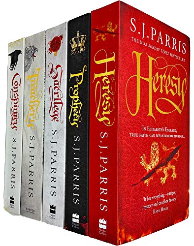 Stock image for Giordano Bruno Series 5 Books Collection Set by S. J. Parris (Heresy, Prophecy, Sacrilege, Treachery & Conspiracy) for sale by GF Books, Inc.