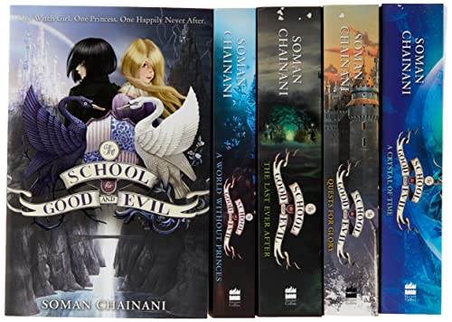 Beispielbild fr The School for Good and Evil Book Series Books 1 5 Collection Set by Soman Chainani School for Good and Evil, World Without Princes, Last Ever After, Quests for Glory Crystal of Time zum Verkauf von PBShop.store US