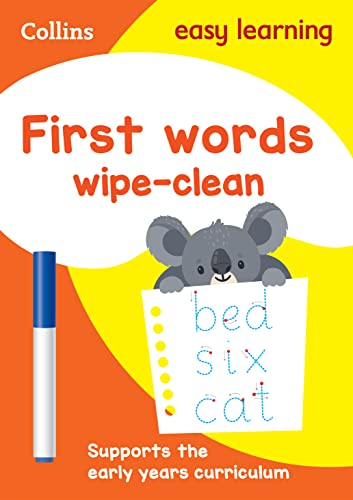 Stock image for First Words Age 3-5 Wipe Clean Activity Book: Reception English Home Learning and School Resources from the Publisher of Revision Practice Guides, . Activities. (Collins Easy Learning Preschool) for sale by Chiron Media