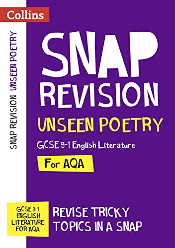 Stock image for AQA Unseen Poetry Anthology Revision Guide: Ideal for home learning, 2022 and 2023 exams (Collins GCSE Grade 9-1 SNAP Revision) for sale by WorldofBooks