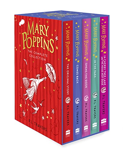 Stock image for Mary Poppins - The Complete Collection Box Set: Mary Poppins, Mary Poppins Comes Back, Mary Poppins Opens The Door, Mary Poppins In The Park, Mary Poppins In Cherry Tree Lane / Mary Poppins And The House Next Door for sale by Revaluation Books