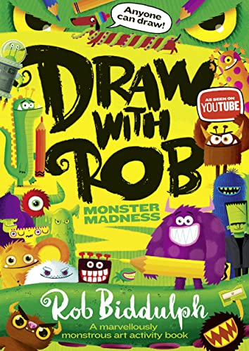 Imagen de archivo de Draw With Rob: Monster Madness: The Number One bestselling art activity book series from internet sensation Rob Biddulph a la venta por ThriftBooks-Atlanta