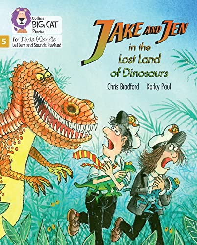 Stock image for Jake and Jen in the Lost Land of Dinosaurs: Phase 5 Set 4 Stretch and challenge (Big Cat Phonics for Little Wandle Letters and Sounds Revised) for sale by WorldofBooks