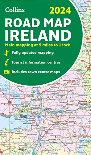 2024 Collins Road Map of Ireland: Folded Road Map