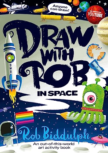 Imagen de archivo de Draw With Rob: In Space: The brand-new space-themed childrens activity book from bestselling Rob Biddulph filled with illustrations, drawings and fun puzzles " perfect for kids! a la venta por WorldofBooks