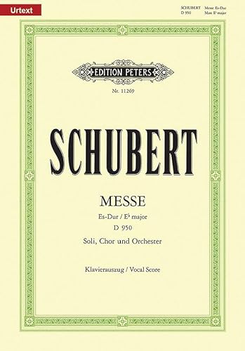 Stock image for Mass in E-flat Major, D 950 (Vocal Score): For Satb Soli, Satb Choir and Orchestra, Urtext (Edition Peters) for sale by Monster Bookshop