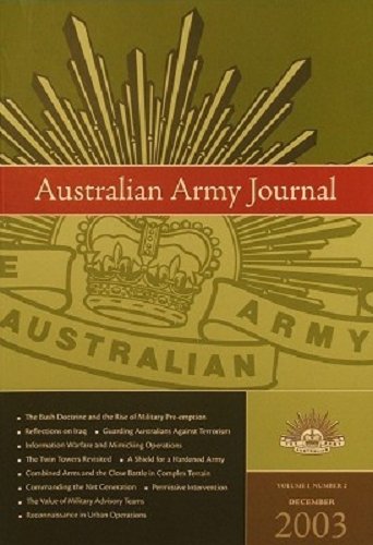 9780014482849: Australian Army Journal: Volume 1, Number 2, Dec.2003