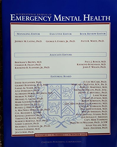 Stock image for International Journal of Emergency Mental Health for sale by -OnTimeBooks-