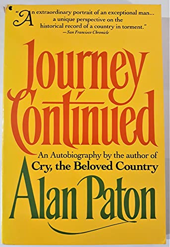 9780020359555: Journey Continued: An Autobiography [Taschenbuch] by Alan Paton