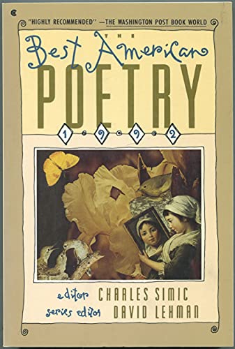 Imagen de archivo de The Best American Poetry: 1992 a la venta por Wonder Book